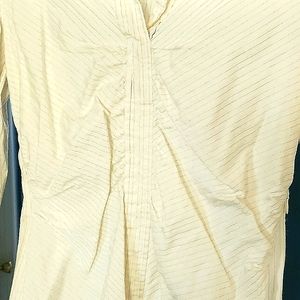 Off white blouse w/Gold pinstrips